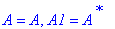 A = A, A1 = A^`*`