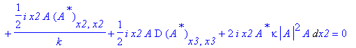 eq3 := Int(x2*A^`*`*A[x1]-4*I*x2^3*A^`*`*K/wp^2*A+1/2*I*A^`*`/k*A[x2]+1/2*I*x2*A^`*`/k*A[x2,x2]+1/2*I*x2*A^`*`*D*A[x3,x3]-x2*A*(A^`*`)[x1]+1/2*I*A/k*(A^`*`)[x2]+1/2*I*x2*A/k*(A^`*`)[x2,x2]+1/2*I*x2*A*D...