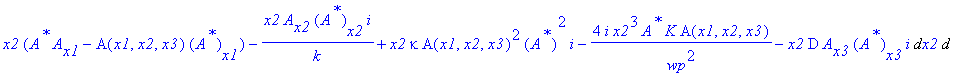 Int(Int(x2*(A^`*`*A[x1]-A(x1,x2,x3)*(A^`*`)[x1])-I*x2*A[x2]*(A^`*`)[x2]/k+x2*kappa*A(x1,x2,x3)^2*(A^`*`)^2*I-4*I*x2^3*A^`*`*K/wp^2*A(x1,x2,x3)-I*x2*D*A[x3]*(A^`*`)[x3],x2 = 0 .. infinity),x3 = -infinit...