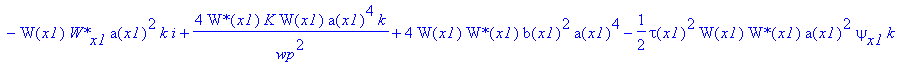 f := -1/4*2^(1/2)*a(x1)^2*kappa*W(x1)^2*`W*`(x1)^2*k+`W*`(x1)*W[x1]*a(x1)^2*k*I-2*`W*`(x1)*W(x1)*b[x1]*a(x1)^4*k+W(x1)*`W*`(x1)-I*W(x1)*`W*`[x1]*a(x1)^2*k+4/wp^2*`W*`(x1)*K*W(x1)*a(x1)^4*k+4*W(x1)*`W*`...