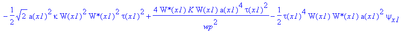 -I*W(x1)*`W*`[x1]*a(x1)^2*tau(x1)^2-2*`W*`(x1)*W(x1)*b[x1]*a(x1)^4*tau(x1)^2+1/k*W(x1)*`W*`(x1)*tau(x1)^2+4/k*W(x1)*`W*`(x1)*b(x1)^2*a(x1)^4*tau(x1)^2-1/2*2^(1/2)*a(x1)^2*kappa*W(x1)^2*`W*`(x1)^2*tau(x...