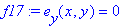 f17 := e[y](x,y) = 0