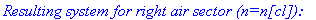 `Resulting system for right air sector (n=n[cl]):`