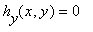 h[y](x,y) = 0