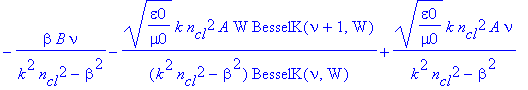 eq17 := -1/(k^2*n[co]^2-beta^2)*beta*B*nu-1/(k^2*n[co]^2-beta^2)*(epsilon0/mu0)^(1/2)*k*n[co]^2*A/BesselJ(nu,U)*U*BesselJ(nu+1,U)+1/(k^2*n[co]^2-beta^2)*(epsilon0/mu0)^(1/2)*k*n[co]^2*A*nu = -1/(k^2*n[...