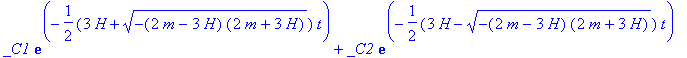 phi(t) = _C1*exp(-1/2*(3*H+sqrt(-(2*m-3*H)*(2*m+3*H...
