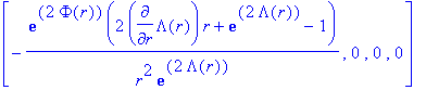 Einstein := matrix([[-exp(2*Phi(r))*(2*diff(Lambda(...