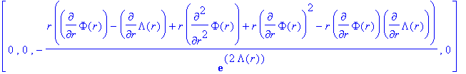 Einstein := matrix([[-exp(2*Phi(r))*(2*diff(Lambda(...