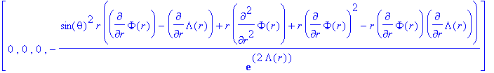 Einstein := matrix([[-exp(2*Phi(r))*(2*diff(Lambda(...