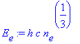 E[e] := h*c*n[e]^(1/3)