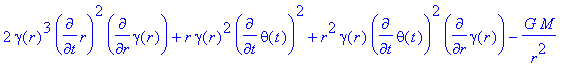 e1 := Diff(Lagrangian(r,Diff(r,t)),r) = 2*gamma(r)^...