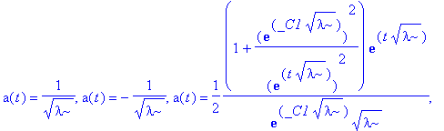 a(t) = 1/(sqrt(lambda)), a(t) = -1/(sqrt(lambda)), ...