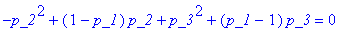 -p_2^2+(1-p_1)*p_2+p_3^2+(p_1-1)*p_3 = 0