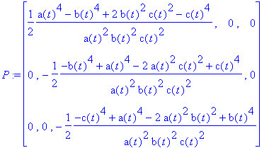 P := matrix([[1/2*(a(t)^4-b(t)^4+2*b(t)^2*c(t)^2-c(...