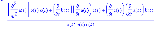 matrix([[-(diff(a(t),`$`(t,2))*b(t)*c(t)+diff(b(t),...