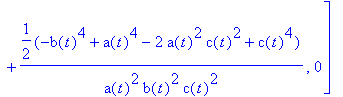 matrix([[-(diff(a(t),`$`(t,2))*b(t)*c(t)+diff(b(t),...