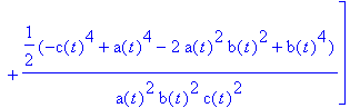matrix([[-(diff(a(t),`$`(t,2))*b(t)*c(t)+diff(b(t),...