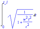 Int(sqrt(1/(1+w^2*t^2/(c^2))),t = 0 .. t_1)