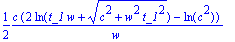 1/2*c*(2*ln(t_1*w+sqrt(c^2+w^2*t_1^2))-ln(c^2))/w