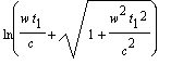 ln(w*t[1]/c+sqrt(1+w^2*t[1]^2/(c^2)))