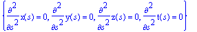 {diff(x(s),`$`(s,2)) = 0, diff(y(s),`$`(s,2)) = 0, ...