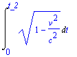 Int(sqrt(1-v^2/(c^2)),t = 0 .. t_2)