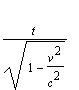 t/sqrt(1-v^2/(c^2))