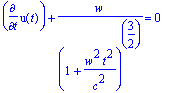 diff(u(t),t)+w/((1+w^2*t^2/(c^2))^(3/2)) = 0