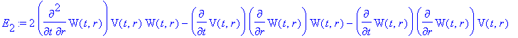 E[2] := 2*diff(W(t,r),r,t)*V(t,r)*W(t,r)-diff(V(t,r...