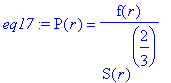 eq17 := P(r) = f(r)/(S(r)^(2/3))