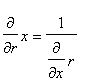 diff(x,r) = 1/diff(r,x)