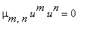 mu[m,n]*u^m*u^n = 0