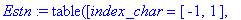 Estn := TABLE([index_char = [-1, 1], compts = matri...