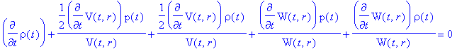 diff(rho(t),t)+1/2*diff(V(t,r),t)*p(t)/V(t,r)+1/2*d...