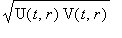 sqrt(U(t,r)*V(t,r))