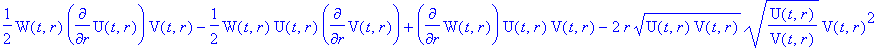 1/2*W(t,r)*diff(U(t,r),r)*V(t,r)-1/2*W(t,r)*U(t,r)*...