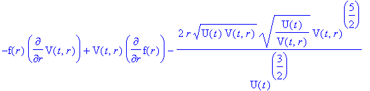 -f(r)*diff(V(t,r),r)+V(t,r)*diff(f(r),r)-2*r*sqrt(U...