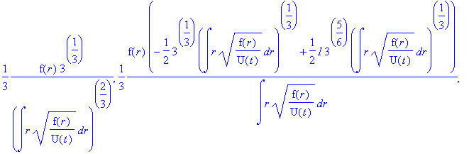 1/3*f(r)*3^(1/3)/(int(r*sqrt(f(r)/U(t)),r)^(2/3)), ...