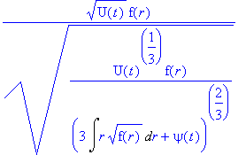 sqrt(U(t))*f(r)/(sqrt(U(t)^(1/3)*f(r)/((3*Int(r*sqr...