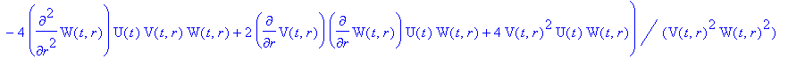 ` G11` = -1/4*(diff(W(t,r),t)^2*V(t,r)^2+diff(W(t,r...