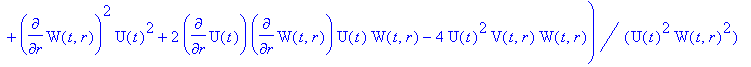 ` G22` = -1/4*(-4*diff(W(t,r),`$`(t,2))*U(t)*V(t,r)...