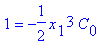 1 = -1/2*x[1]^3*C[0]