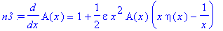 n3 := diff(A(x),x) = 1+1/2*epsilon*x^2*A(x)*(x*eta(x)-1/x)