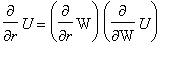 diff(U,r) = diff(W,r)*diff(U,W)