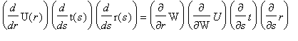 diff(U(r),r)*diff(t(s),s)*diff(r(s),s) = diff(W,r)*diff(U,W)*diff(t,s)*diff(r,s)