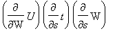 diff(U,W)*diff(t,s)*diff(W,s)