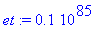 et := .1e85