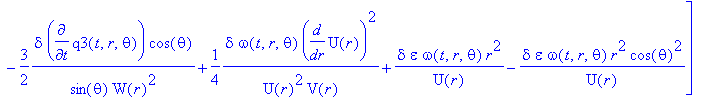 Lgvp := TABLE([index_char = [-1, 1], compts = matrix([[-1/(W(r)^2)+2/W(r)/V(r)*diff(W(r),`$`(r,2))-1/W(r)/V(r)^2*diff(V(r),r)*diff(W(r),r)+1/W(r)^2/V(r)*diff(W(r),r)^2-epsilon-1/2*1/U(r)*epsilon+1/2*1/...