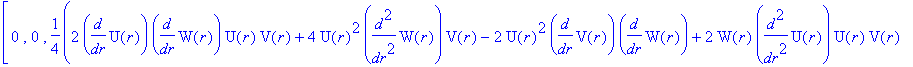 Estn := TABLE([index_char = [-1, 1], compts = matrix([[(2*W(r)*diff(W(r),`$`(r,2))*V(r)-diff(V(r),r)*W(r)*diff(W(r),r)-V(r)^2+V(r)*diff(W(r),r)^2)/W(r)^2/V(r)^2, 0, 0, 0], [0, -1/V(r)/U(r)*(-diff(U(r),...