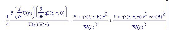 Lgvp := TABLE([index_char = [-1, 1], compts = matrix([[-1/(W(r)^2)+2/W(r)/V(r)*diff(W(r),`$`(r,2))-1/W(r)/V(r)^2*diff(V(r),r)*diff(W(r),r)+1/W(r)^2/V(r)*diff(W(r),r)^2-epsilon-1/2*1/U(r)*epsilon+1/2*1/...